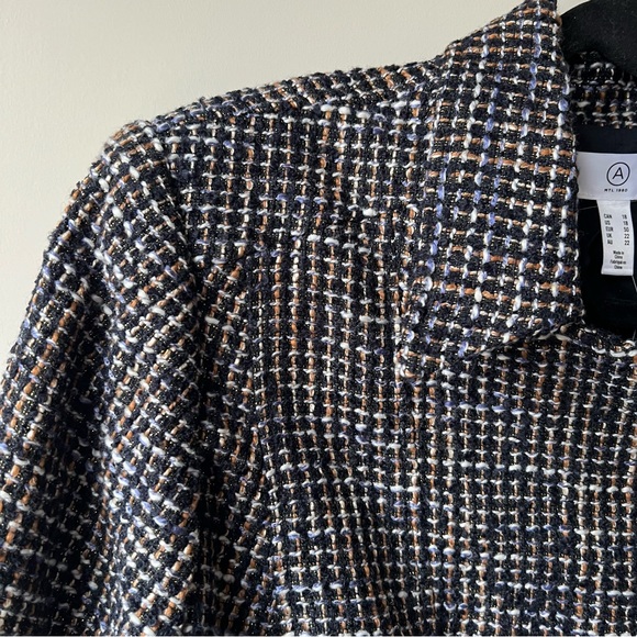 NWT Addition Elle Asymmetric Zip Up Jacket with Collar Size 18 tweed - Picture 4 of 12